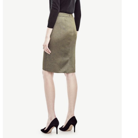 NWT Ann Taylor gold black shimmer pencil skirt 12 - Picture 4 of 7